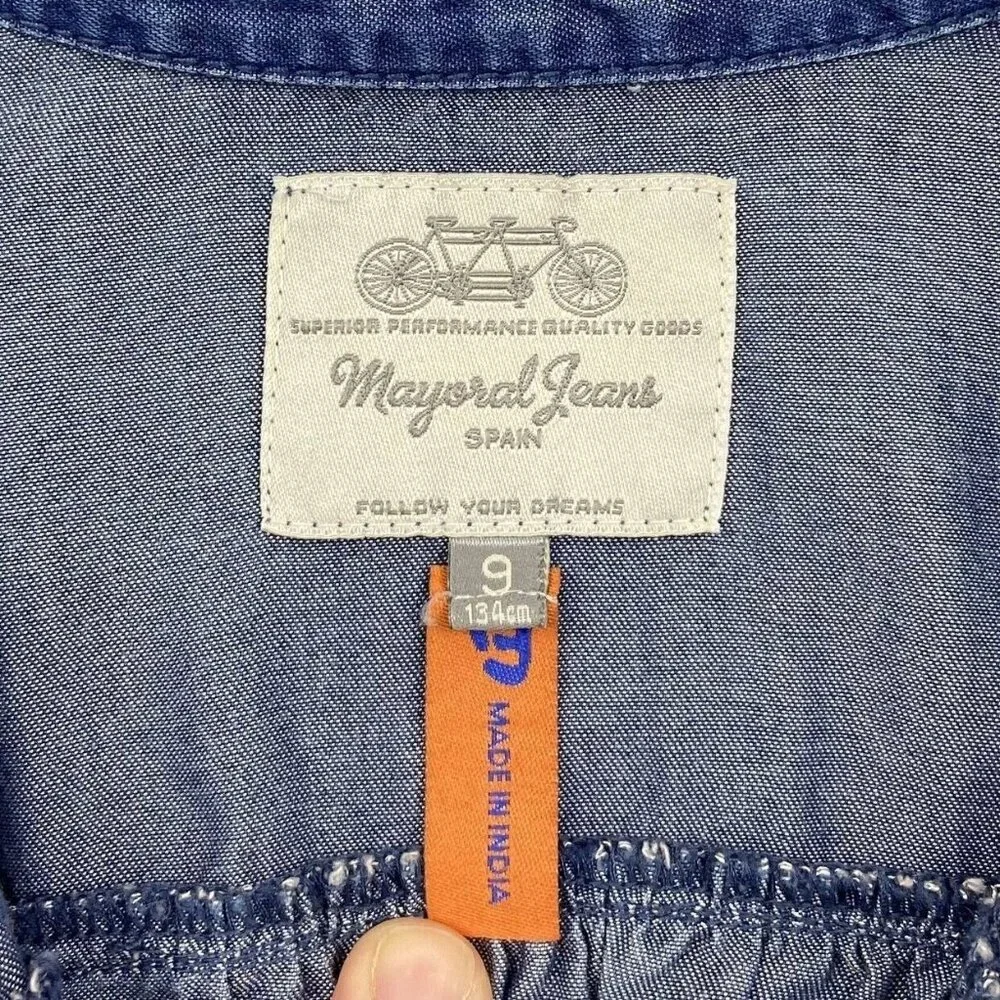 Mayoral Jeans Lace Trimmed Denim Dress - Picture 8 of 10